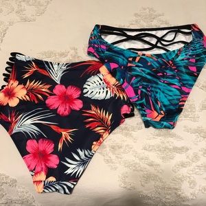 Two Large PINK swim bottoms
